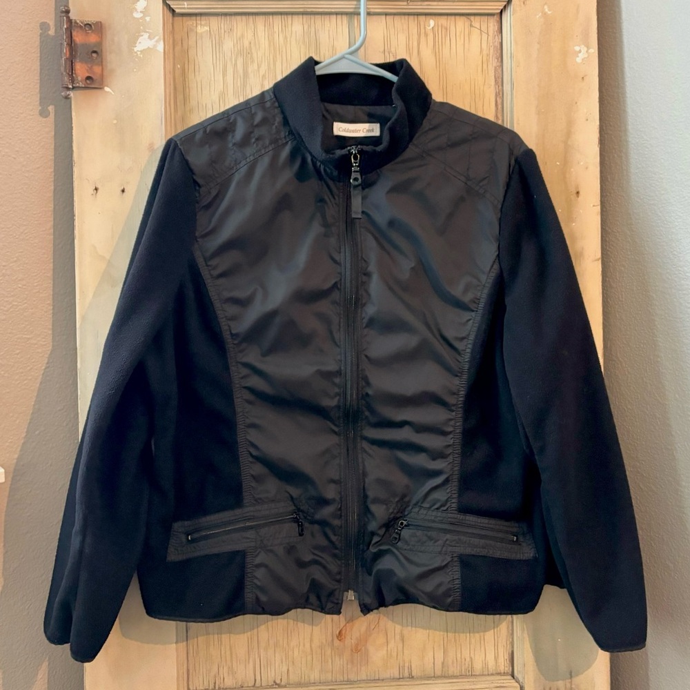 Coldwater Creek Mixed Media Moto Jacket